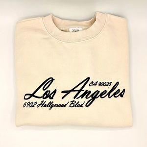 ZARA- off-white Los Angeles crewneck great condition (girls size 8-9)